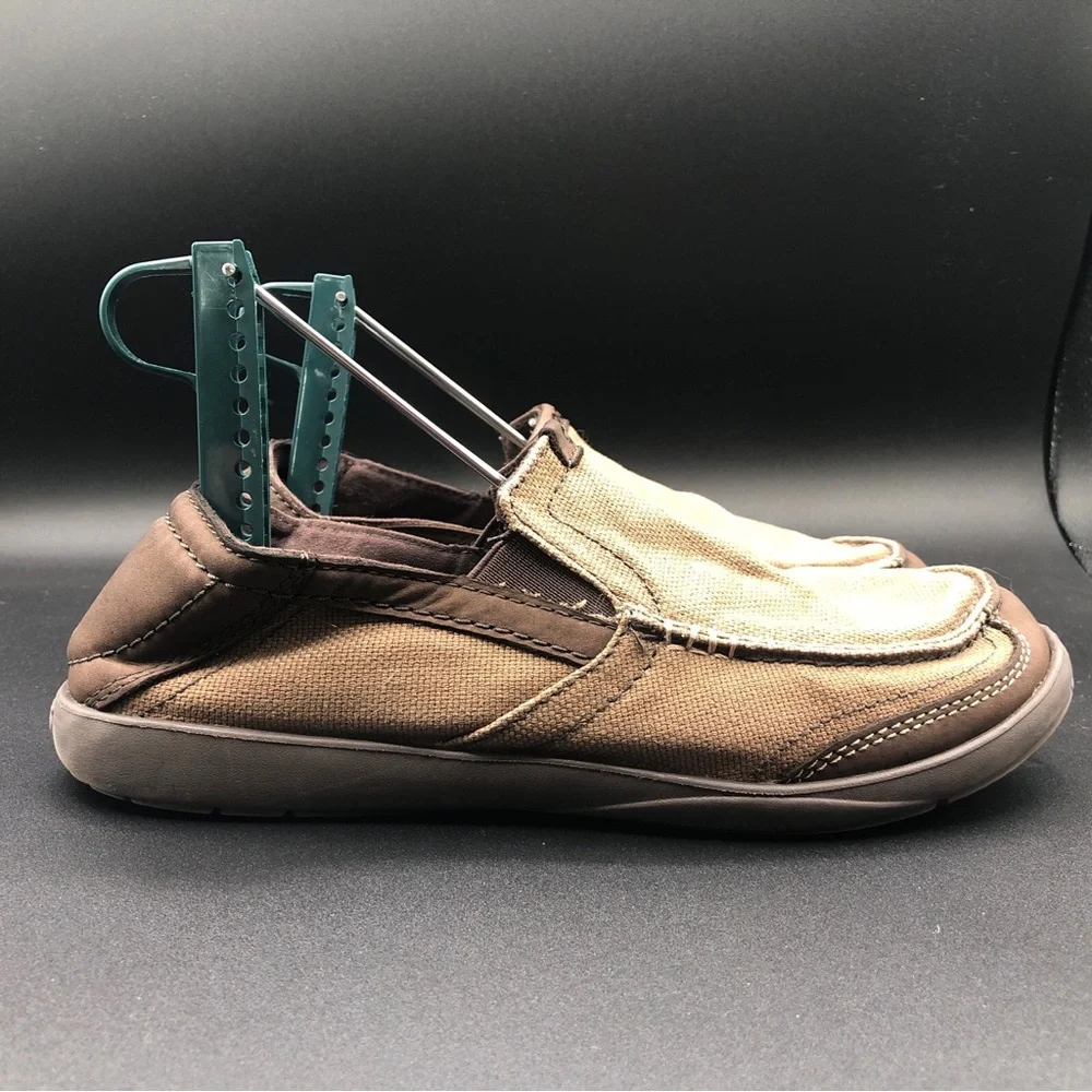 Crocs Walu Luxe Canvas Loafers Slip-On Casual Brown Shoes‎ 203473 Men's Size 7